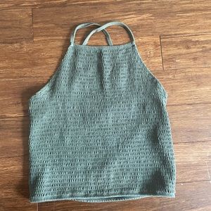 Hollister Military Green Crop Top